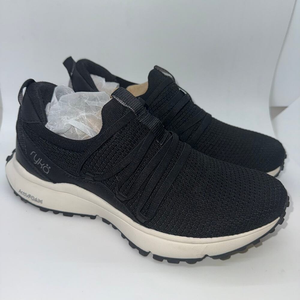 Ryka Jumpstart Lace Walking Sneakers Women's Size US 8W Black Lace Up I8376F1001